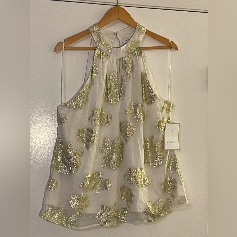 Chic Gold and White Camisole